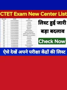 CTET July Exam Centre List 2024